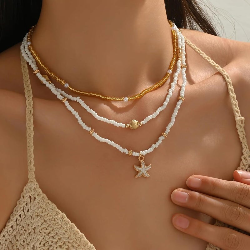 Nackiy Handmade Sea Shell Necklace for Women Summer Adjustable Natural Shell Collar Necklace - Image 4